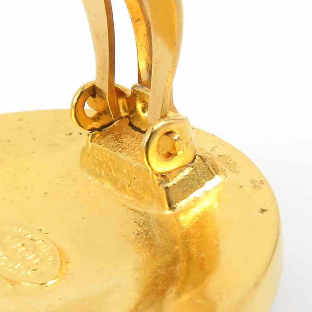 CHANEL Authentic Gold Logo Earrings - Picture 12 of 13
